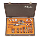 BETA - Assortimento di maschi e filiere con accessori in acciaio al cromo filettatura metrica in cassetta di legno CASSETTE MASCH.430+FILIERE 440 30PZ /C30.
