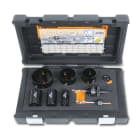 BETA - Assortimento di seghe a tazza con accessori per installatori in cassetta di plastica antiurto 9PZ per elettricisti.