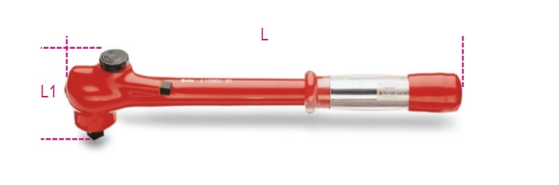 BETA - Chiave dinamometrica a scatto con cricchetto reversibile DINABETA ISOLATA 1000V Q 1/2 MQ/50.