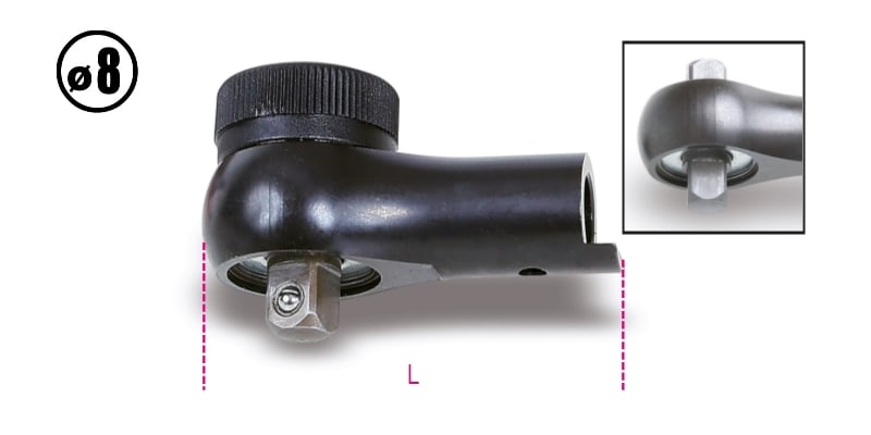 BETA - Cricchetti reversibili per barre dinamometriche 604B/5 e 604B/10, cricchetti revers. att 8 mm 1/4 per 604B.