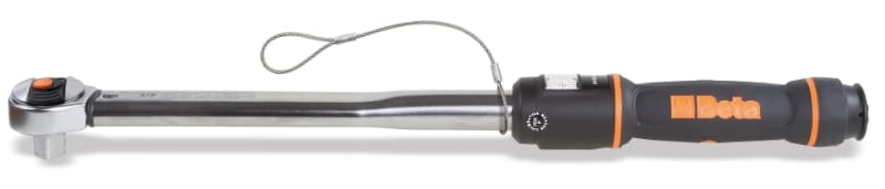 BETA - Chiavi dinamometriche a scatto con cricchetto reversibile per serraggi destrorsi precisione di serraggio ± 3% con sistema anticaduta H-SAFE DINABETA ZR 300NM Q1/2 REV. /30LC.