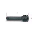 BETA - Prolunga con attacchi quadri maschio e femmina 3/8" fosfatata per bussola macchina 75mm 3/8 /20.