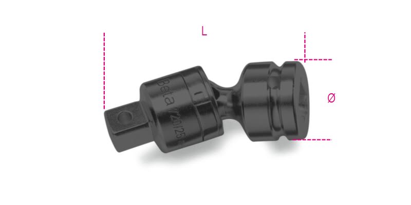 BETA - Snodo con attacchi quadri maschio e femmina 3/8" fosfatato per bussole a macchina 3/8 /25.