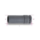 BETA - Chiavi a bussola con attacco quadro femmina 1/2" bocca esagonale serie lunga sottile fosfatate BUSSOLE A MACC LUNGHE SOTT 1/2 LS 19.