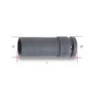 BETA - Chiavi a bussola con attacco quadro femmina 1/2" bocca esagonale serie lunga sottile fosfatate BUSSOLE A MACC LUNGHE SOTT 1/2 LS 22.