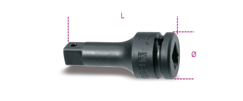 BETA - Prolunga con attacchi quadri maschio e femmina 1/2" fosfatato per bussole macchine 75mm 1/2 /20.