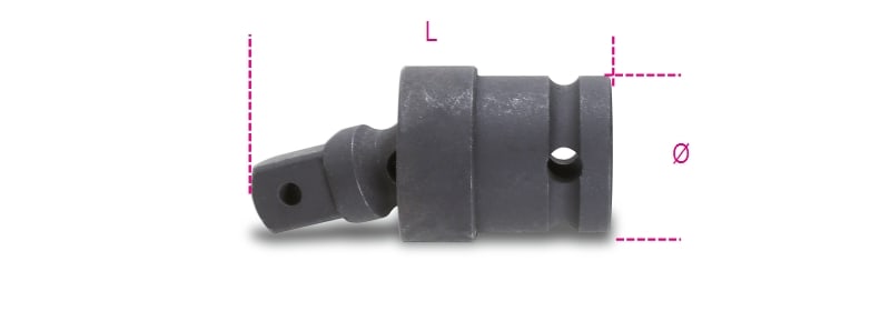 BETA - Snodo con attacchi quadri maschio e femmina 1/2" fosfatato per bussole a macchina 1/2 /25.