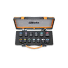 BETA - Serie di 13 chiavi a bussola colorate con attacco quadro femmina 1/2 fosfatate, in cassetta di lamiera, CASS. BUSS MACC MULTICOLOR 1/2 13PZ /C13.