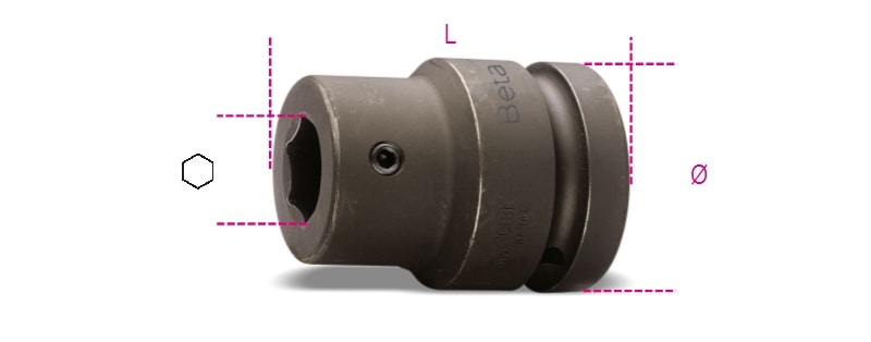 BETA - Bussola portainserti con attacco quadro femmina 1.1/2" fosfatata CH macchina portainserti 32 Q.1'1/2'
