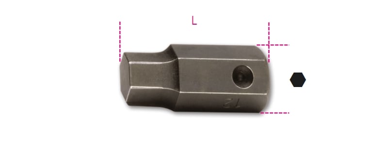 BETA - Inserti maschio esagonale attacco 16 mm fosfatati, inserti macchina attacco esagono 16 mm 14 mm.