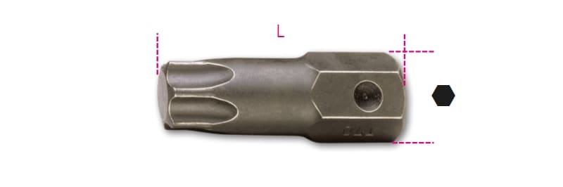BETA - Inserti maschio per viti con impronta Torx attacco 16 mm fosfatati macchina TX esagono 16 T55.