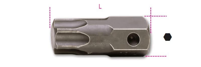 BETA - Inserti maschio per viti con impronta torx attacco 22 mm fosfatati inserti macchina tx esagono 22 t80.