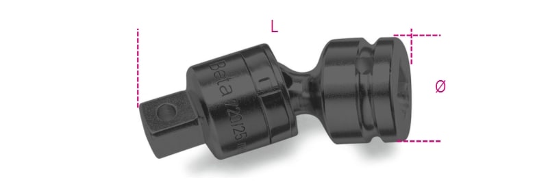 BETA - Snodo con attacchi quadri maschio e femmina 3/4 fosfatato, snodi per bussole a macchina 3/4 25.