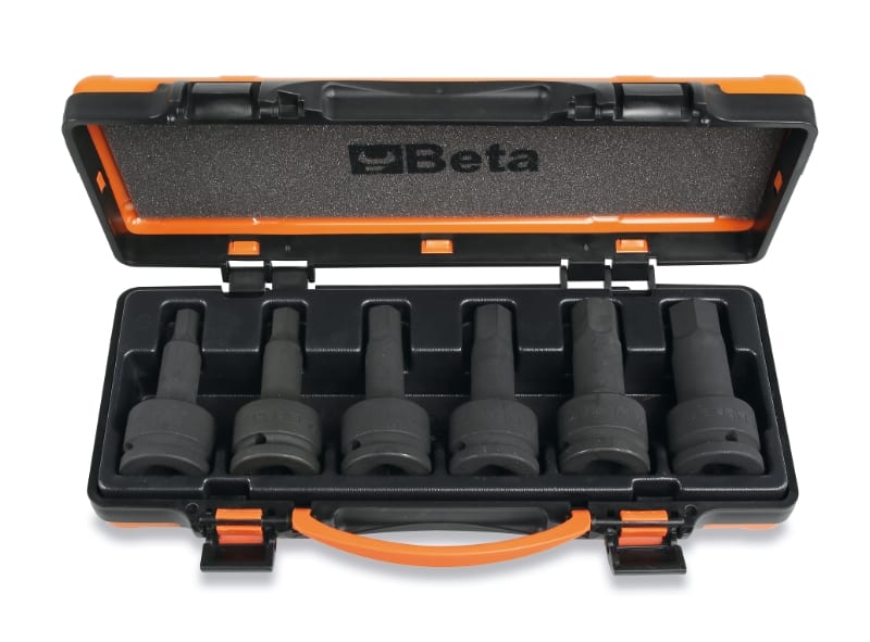 BETA - Cassetta con 6 chiavi a bussola maschio esagonale termoformato rigido 3/4 ME SR 6PZ/C6.