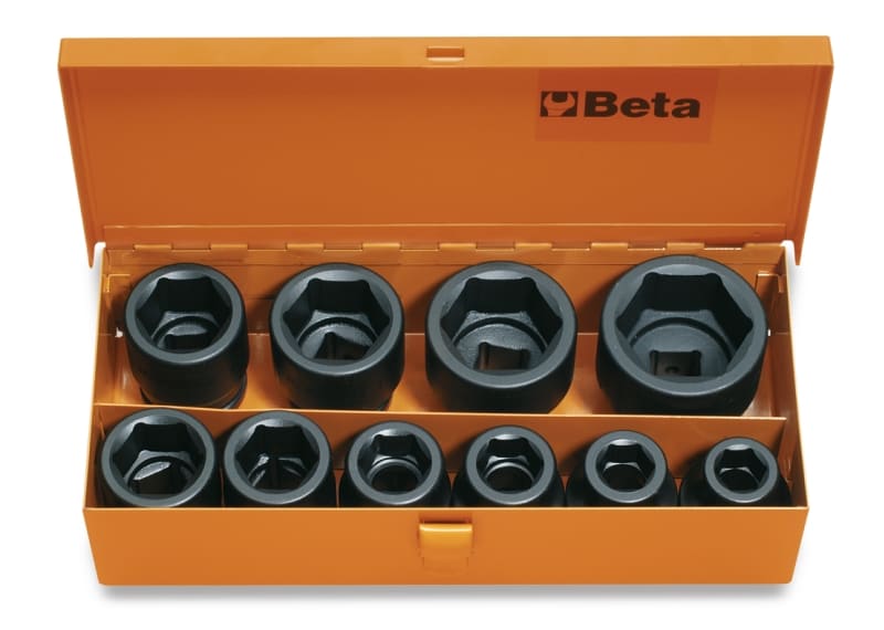 BETA - Cassetta con 10 chiavi a bussola Macc 3/4 SR, lamiera, 10pz.