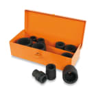 BETA - Serie di 10 chiavi a bussola macchina bocca poligonale in cassetta di lamiera, cassette bussole macc 3/4 polig 10pz/c10.