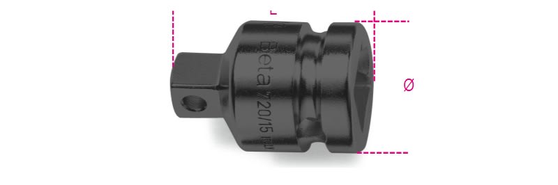 BETA - Raccordo con attacco quadro femmina 1.1/2 e maschio 1 fosfatato per buss macc f1'1/2xm1/15 007300810