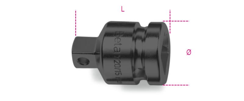 BETA - Raccordo con attacco quadro femmina 2.1/2 e maschio 1.1/2 fosfatato, raccordi per buss macc f2'1/2xm1'1/2 /15.