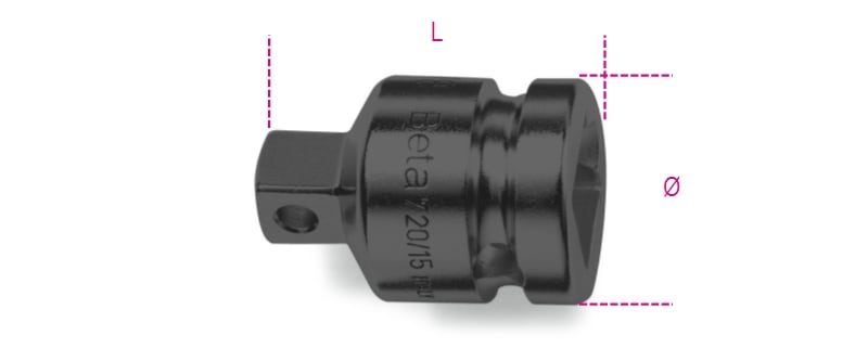 BETA - Raccordo con attacco quadro femmina 2.1/2 e maschio 1.1/2 fosfatato, raccordi per buss macc f2'1/2xm1'1/2 /15.