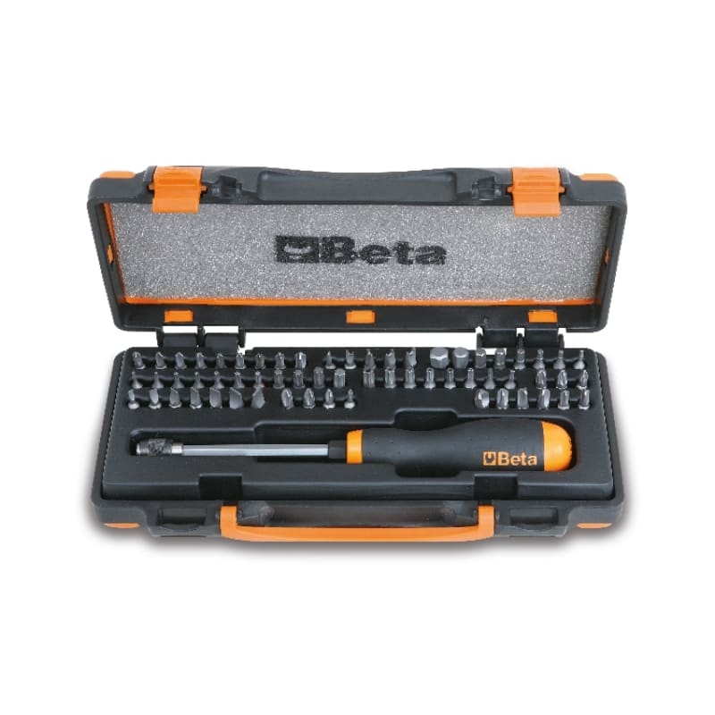 BETA - Cassette 62pz inserti 1/4 mix /c61pz e 1 portainserti magnetico a sgancio rapido per avvitatori (art. 861lp, 861pe, 861ph, 861pz, 861tx, 861rtx, 861trw, 861tqs, 861sp, 851sr).