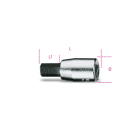 BETA - Chiavi a bussola a giravite maschio esagonale con attacco quadro femmina 1/4 cromate inserti bruniti bussole maschio esag 1/4 me 6