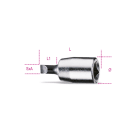 BETA - Chiavi a bussola a giravite per viti con intaglio attacco quadro femmina 1/4" cromate inserti bruniti LP 1X5,5.