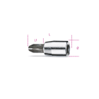 BETA - Chiavi a bussola a giravite per viti con impronta a croce philips con attacco quadro femmina 1/4 cromate inserti bruniti bussole a giravite lama cr 1/4 ph 1