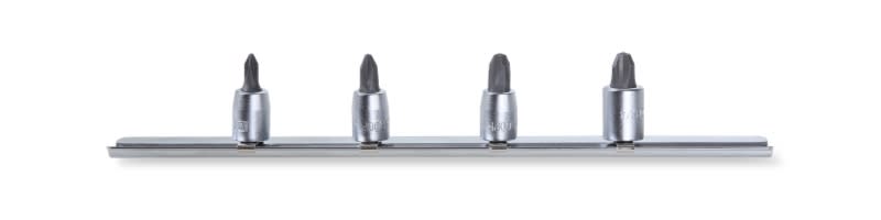 BETA - serie di chiavi a bussola a giravite per viti con impronta a croce Phillips® attacco quadro femmina 1/4" cromate su guide ph/sb4 4pz lph 1/4 sr.