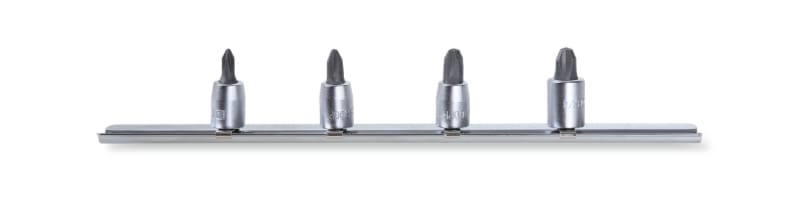 BETA - serie di chiavi a bussola a giravite per viti con impronta a croce Phillips® attacco quadro femmina 1/4" cromate su guide ph/sb4 4pz lph 1/4 sr.