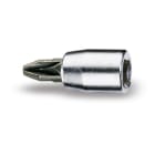 BETA - Chiavi a bussola a giravite per viti con impronta a croce Pozidriv®-Supadriv® cromate - inserti bruniti 1/4 PZ 3.