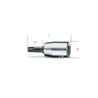 BETA - Chiavi a bussola maschio per viti con impronta Torx® attacco quadro femmina 1/4" cromate - inserti bruniti PROFILO TX 1/4 TX 08.