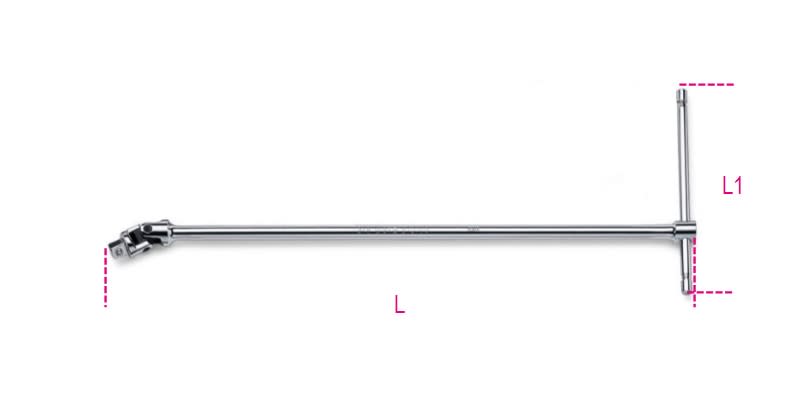 BETA - Quadro maschio 1/4" snodato a T, quadri a T 900/40, ideale per connessioni flessibili e sicure.