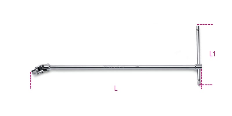 BETA - Quadro maschio 1/4" snodato a T, quadri a T 900/40, ideale per connessioni flessibili e sicure.