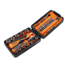 BETA - Assortimento di 11 chiavi a bussola esagonali, 21 inserti per avvitatori e 7 accessori, in cassetta di plastica. Cassetta 39pz ass. mult.univ. 1/4 /c39u. 009001947