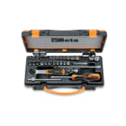 BETA - Assortimento di 11 chiavi a bussola esagonali e 13 giravite colorate con 6 accessori in cassetta di lamiera, CASSETTE MULTICOLOR 30PZ ASSORT.1/4 /C24.