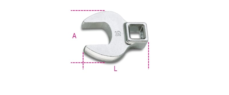 BETA - Chiavi a zampa di gallo con attacco quadro femmina 3/8" cromate CROWFOOT A FORCHETTA 3/8 CF 19.