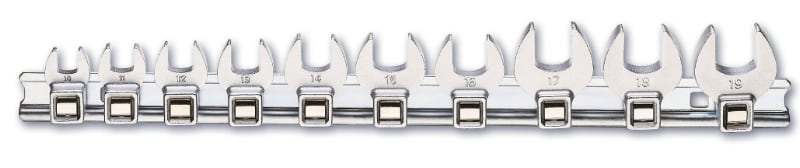 BETA - Serie di 10 chiavi a zampa di gallo su supporto 3/8 CF 10PZ su guide CF/SB10.