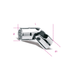 BETA - Chiavi a bussola snodate con attacco quadro femmina 3/8" bocca poligonale cromate BUSSOLE SNODATE POLIGONALI 3/8 B/SN12.