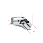 BETA - Chiavi a bussola snodate con attacco quadro femmina 3/8" bocca poligonale, cromate BUSSOLE SNODATE POLIGONALI 3/8 B/SN15.