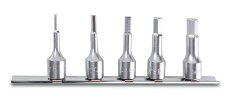 BETA - Serie di 5 chiavi a bussola maschio esagonale su supporto 3/8 5PZ GUIDE ME/SB5.