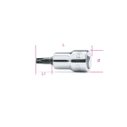 BETA - Chiavi a bussola a giravite maschio per viti con impronta torx con attacco quadro femmina 3/8 cromate inserti bruniti bussole a giravite tx 3/8 tx 20.