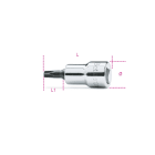 BETA - Chiavi a bussola a giravite maschio per viti con impronta torx con attacco quadro femmina 3/8 cromate inserti bruniti bussole a giravite tx 3/8 tx 50.
