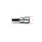 BETA - Chiavi a bussola a giravite per viti con impronta pentalobata attacco quadro femmina 3/8" cromate inserti bruniti profilo PENTATORX 3/8 PT 50.