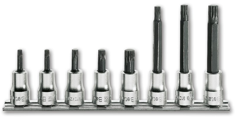 BETA - Serie di 8 chiavi a bussola a giravite per viti con impronta pentalobata su supporto PENTATORX 8PZ PT/SB8.
