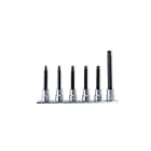 BETA - Serie di chiavi a bussola maschio esagonale con estremità sferica attacco quadro femmina 3/8" cromate inserti bruniti BP 3/8 6PZ GUIDE BP/SB6L.