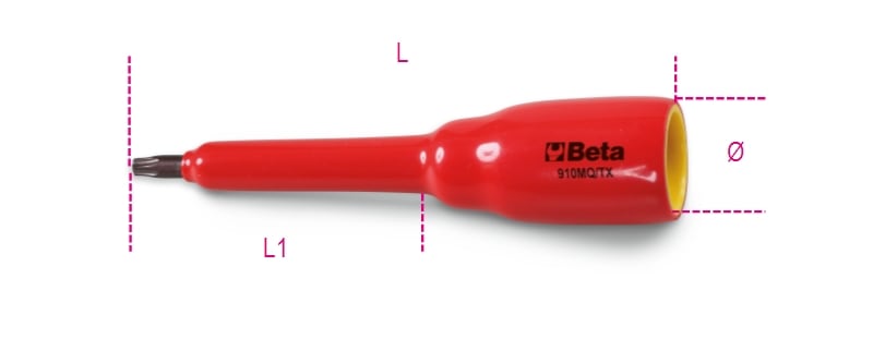 BETA - Chiavi a bussola a giravite maschio per viti con impronta Torx® 3/8" attacco quadro femmina BUSSOLE GIRAVITE TX IS1000V MQ-TX27.