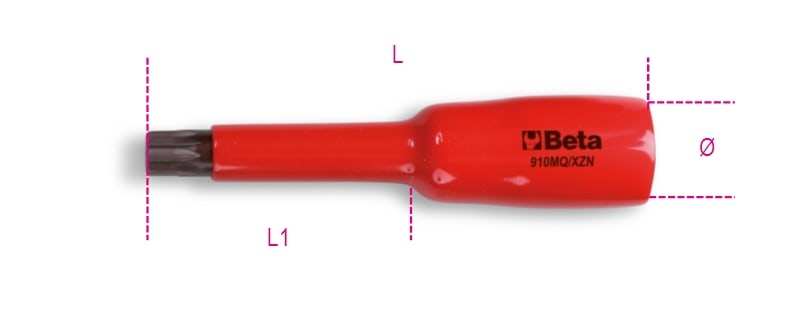 BETA - Chiavi a bussola maschioa profilo xzn bussole giravite xzn 3/8 1000v mq-xzn10.