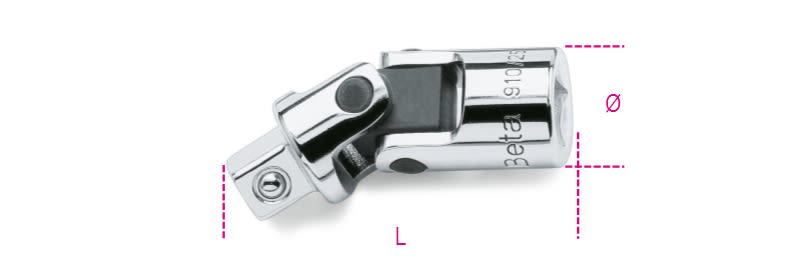 BETA - Snodo con attacchi quadri maschio e femmina 3/8" cromato SNODI 3/8 /25.