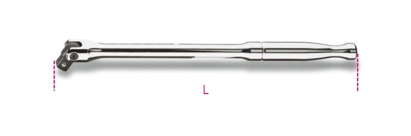 BETA - Quadro maschio 3/8 snodato con impugnatura in metallo cromato, quadri mas snodati 3/8 imp met m/35.