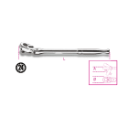 BETA - Cricchetto reversibile snodato con attacco quadro maschio 3/8 con impugnatura in metallo cromato, cricchetti rev snodati 3/8 imp met m/56. 009100887